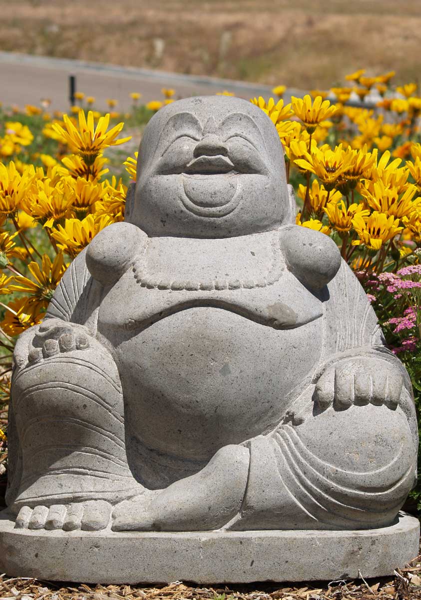 Stone Fat and Happy Buddha Statue 20"